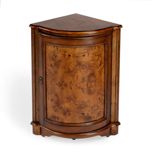 Butler Specialty Company Durham Olive Ash Burl Corner Cabinet