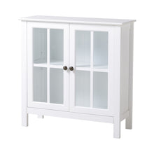 Load image into Gallery viewer, OS Home and Office White Glass Door Accent and Display Cabinet