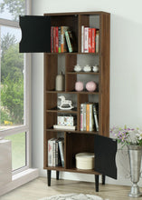 Load image into Gallery viewer, OS Home and Office Mid Century Modern Accent Bookcase with 10 Storage Areas on Wood Legs