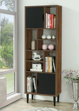 Load image into Gallery viewer, OS Home and Office Mid Century Modern Accent Bookcase with 10 Storage Areas on Wood Legs