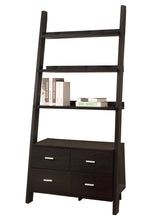 Load image into Gallery viewer, Benzara Cappuccino Ladder Bookcase With 4 Storage Drawers