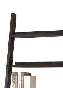 Benzara Cappuccino Ladder Bookcase With 4 Storage Drawers