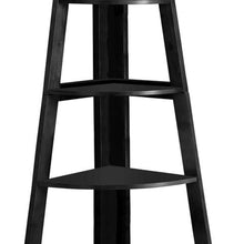 Load image into Gallery viewer, Benzara High And Spacey Stylish Black Wooden Ladder Shelf