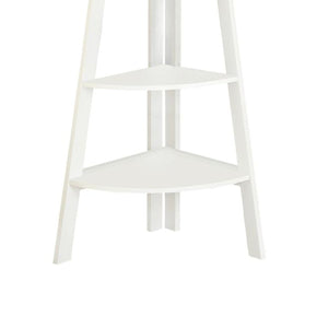 Benzara White Ladder Bookshelf