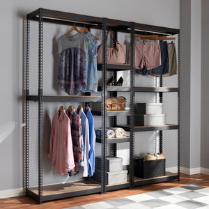 Modern And Contemporary Black Metal 10-Shelf Closet Storage Organizer