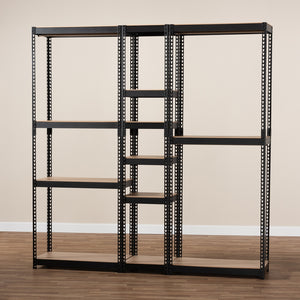 Modern And Contemporary Black Metal 10-Shelf Closet Storage Organizer