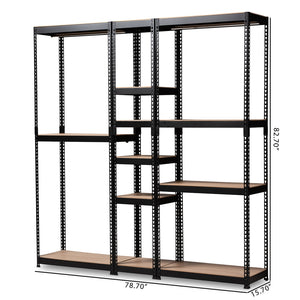 Modern And Contemporary Black Metal 10-Shelf Closet Storage Organizer