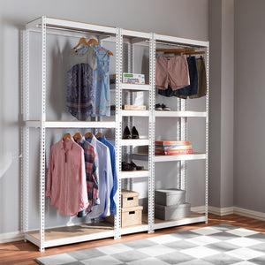 Modern And Contemporary White Metal 10-Shelf Closet Organizer