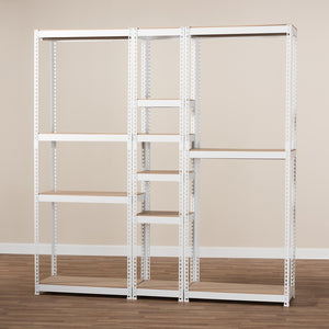 Modern And Contemporary White Metal 10-Shelf Closet Organizer