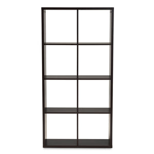 Baxton Studio Janne Modern and Contemporary Dark Brown 8-Cube Multipurpose Storage Shelf