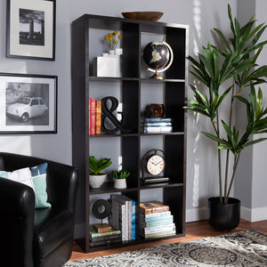 Baxton Studio Janne Modern and Contemporary Dark Brown 8-Cube Multipurpose Storage Shelf