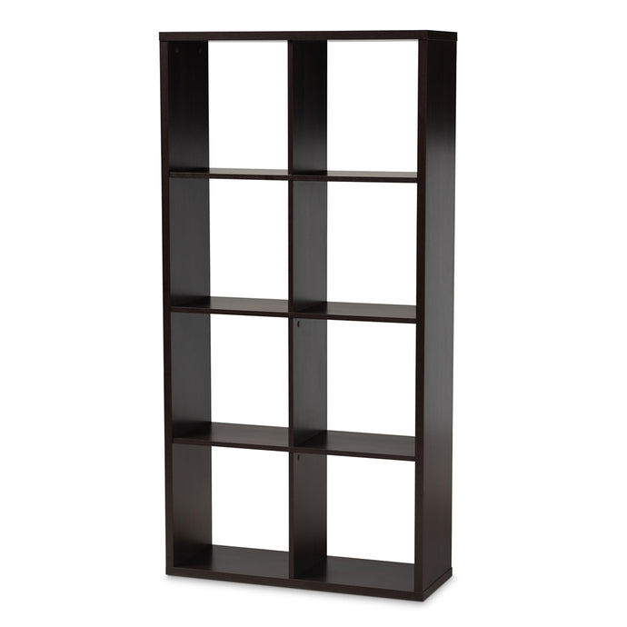 Baxton Studio Janne Modern and Contemporary Dark Brown 8-Cube Multipurpose Storage Shelf