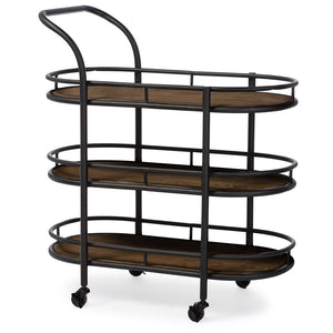 Baxton Studio Karlin Serving Wine Cart