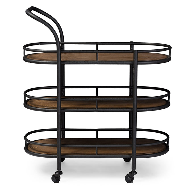 Baxton Studio Karlin Serving Wine Cart