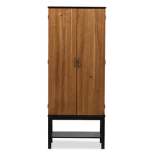 Load image into Gallery viewer, Baxton Studio Marya Mid-Century Modern Dark Brown And Walnut Two-Tone Wine Cabinet