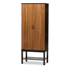 Load image into Gallery viewer, Baxton Studio Marya Mid-Century Modern Dark Brown And Walnut Two-Tone Wine Cabinet