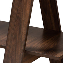 Load image into Gallery viewer, Modern Walnut Brown Finished 5-Tier Wood Geometric Display Shelf