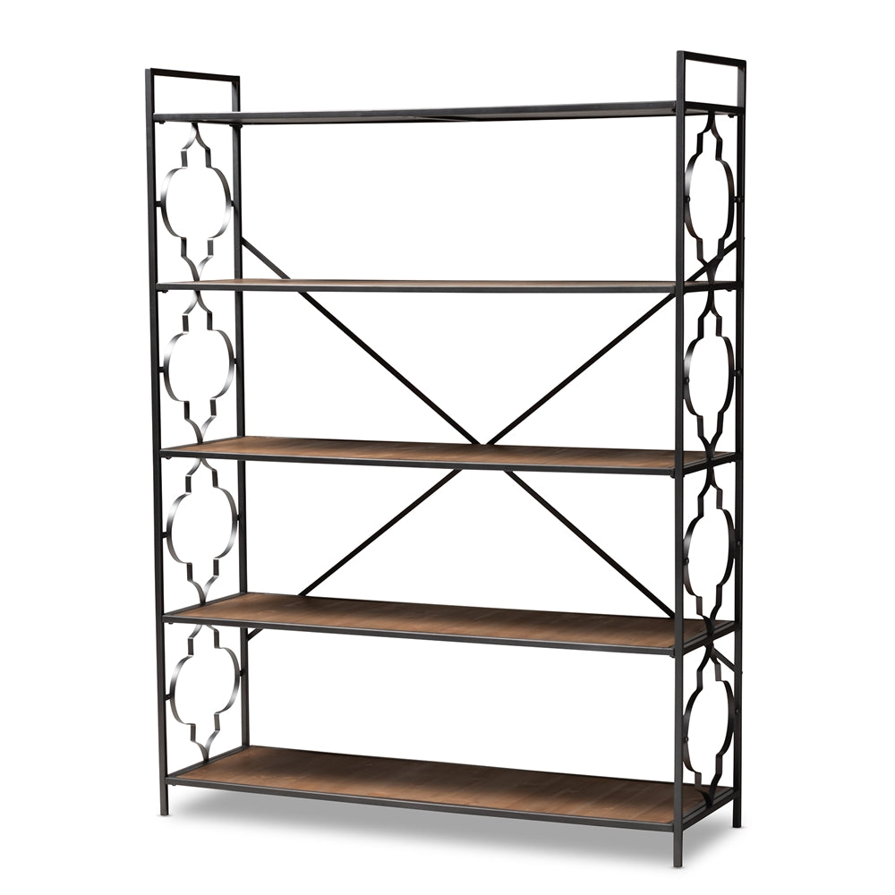 Baxton Studio Mirna 5-Shelf Quatrefoil Accent