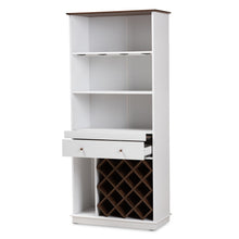 Load image into Gallery viewer, Baxton Studio Serafino Mid-Century Modern Dark Grey and Oak Finished Wood Wine Cabinet