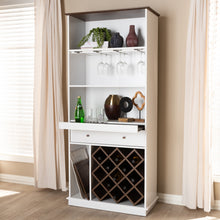 Load image into Gallery viewer, Baxton Studio Serafino Mid-Century Modern Dark Grey and Oak Finished Wood Wine Cabinet