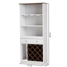 Load image into Gallery viewer, Baxton Studio Serafino Mid-Century Modern Dark Grey and Oak Finished Wood Wine Cabinet