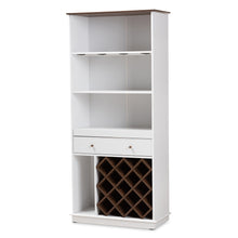 Load image into Gallery viewer, Baxton Studio Serafino Mid-Century Modern Dark Grey and Oak Finished Wood Wine Cabinet