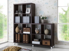 Load image into Gallery viewer, Sunna Dark Brown Modern Cube Shelving Unit